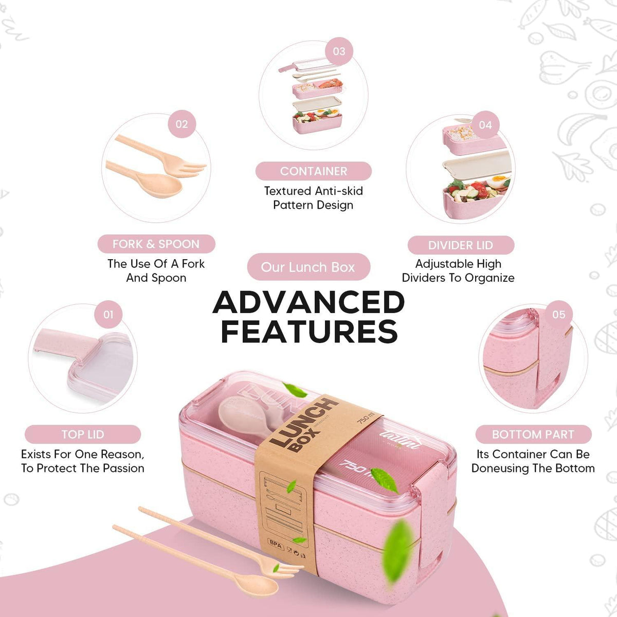 Stackable Lunch Box for Meal Prep