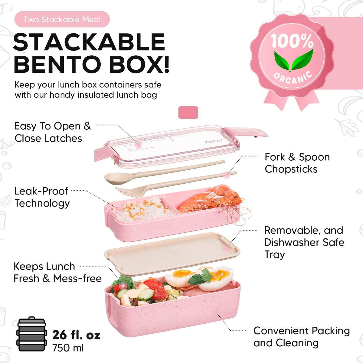 Stackable Lunch Box for Meal Prep
