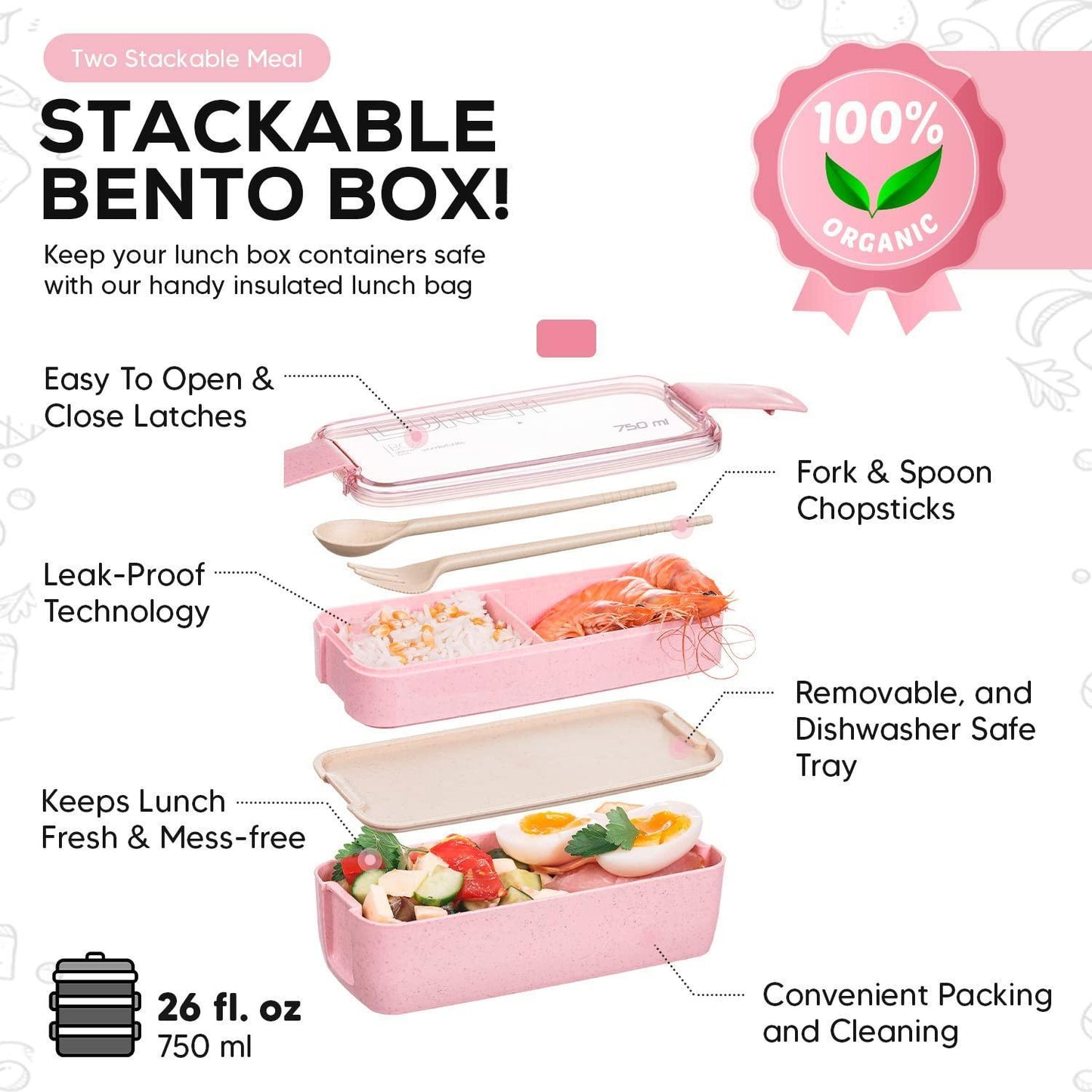 Stackable Lunch Box for Meal Prep