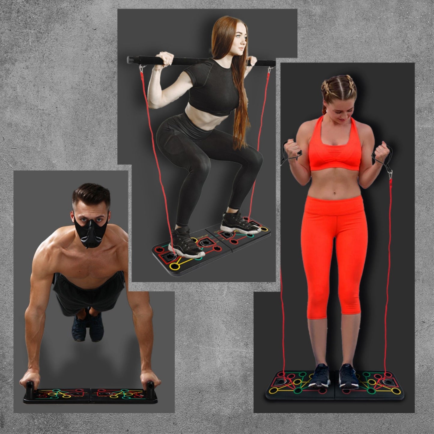 9-in-1 Push-Up Board Training System with Resistance Bands